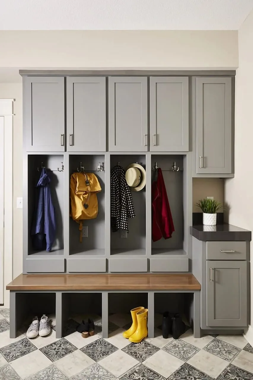 feng shui color psychology interior design grey mudroom
