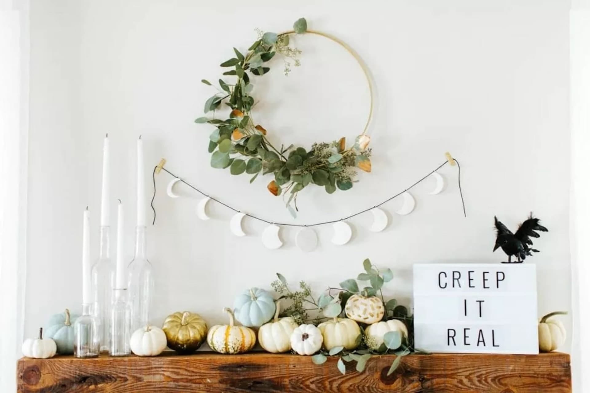 modern halloween decorations mantel