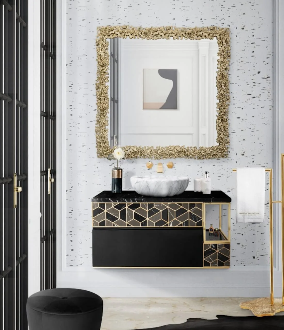 15 Glamorous Art Deco Bathroom Ideas & Tips for 2023 18 art deco bathroom interior design luxury vanity mirror