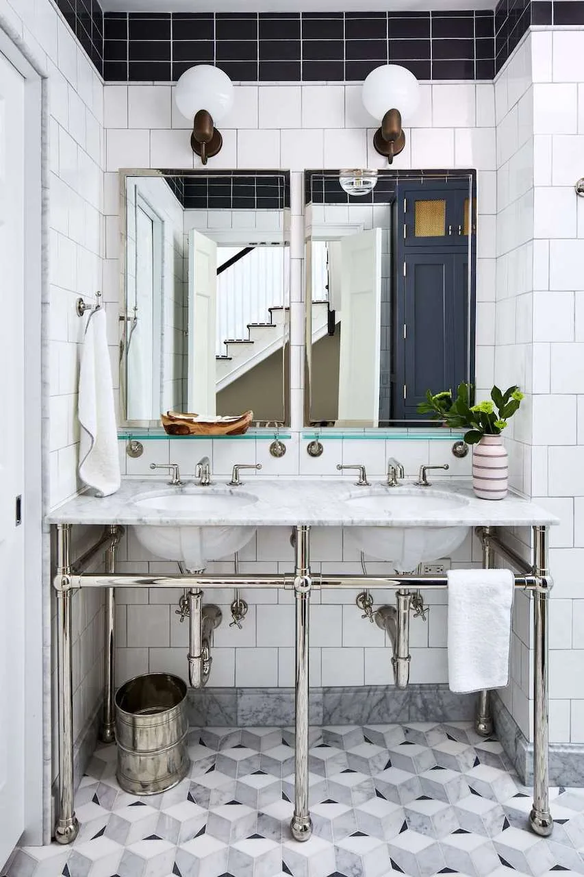 15 Glamorous Art Deco Bathroom Ideas & Tips for 2023 12 art deco bathroom interior design subway tile