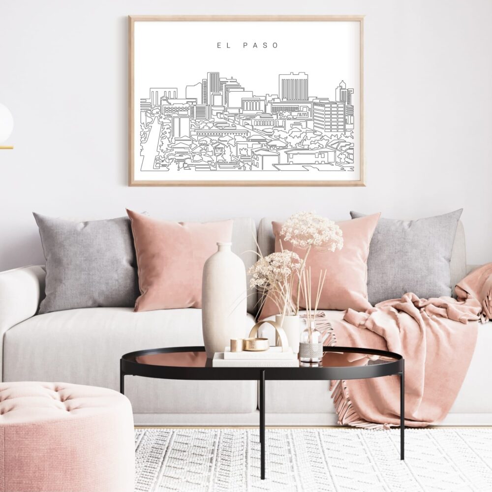 El Paso Skyline Art Print for Living Room El Paso Skyline Art Print for Living Room