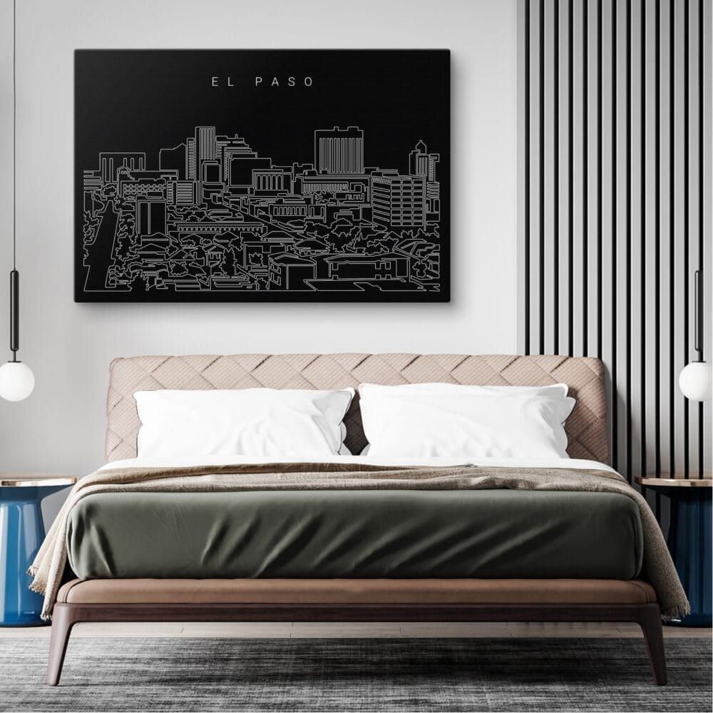 El Paso Skyline Canvas Art Print - Bed Room - Dark El Paso Skyline Canvas Art Print - Bed Room - Dark