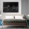 El Paso Skyline Canvas Art Print - Bed Room - Dark