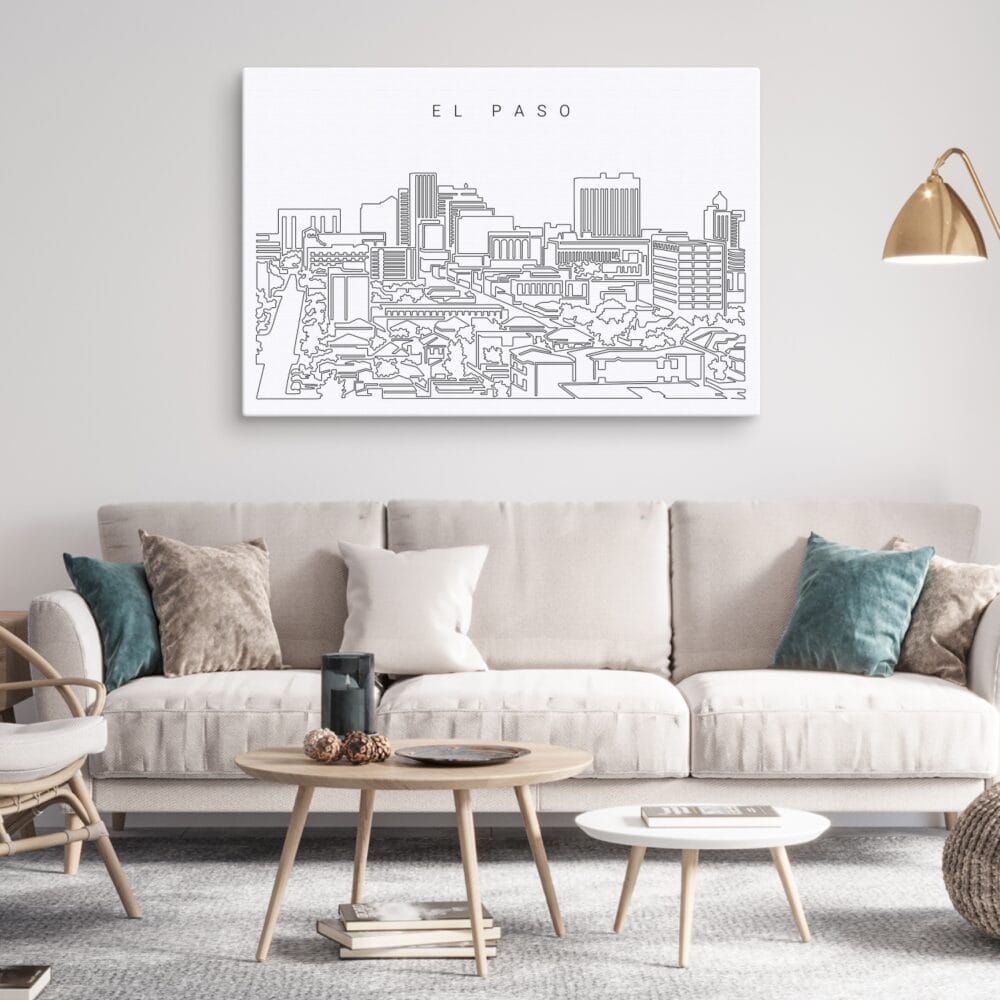 El Paso Skyline Canvas Art Print - Living Room El Paso Skyline Canvas Art Print - Living Room