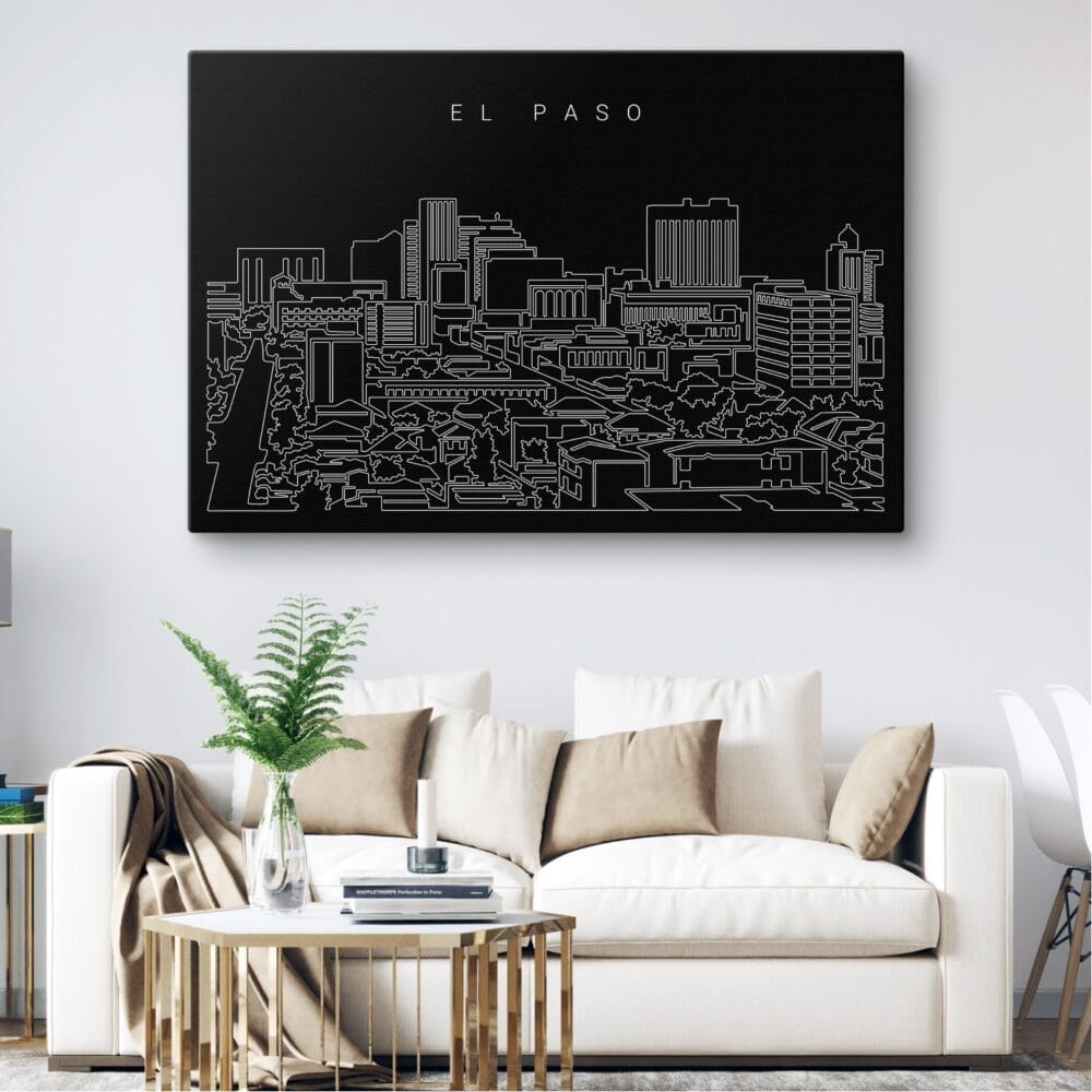El Paso Skyline Canvas Art Print - Living Room - Dark El Paso Skyline Canvas Art Print - Living Room - Dark