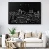El Paso Skyline Canvas Art Print - Living Room - Dark