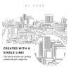 El Paso Skyline Vector Art - Single Line Art Detail