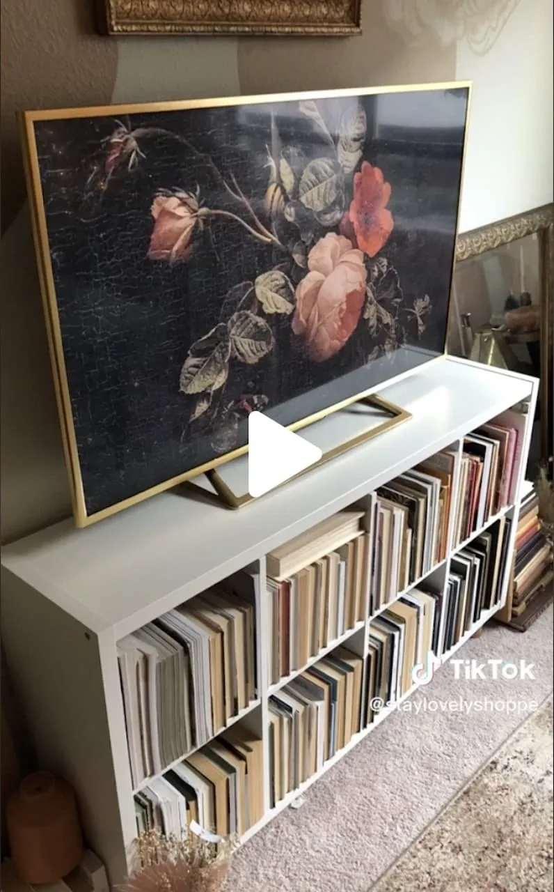 DIY Washi Tape Frame To Upgrade Your TV - Samsung "The Frame TV" Dupe 6 Washi Tape Frame TikTok Viral DIY Frame TV Dupe