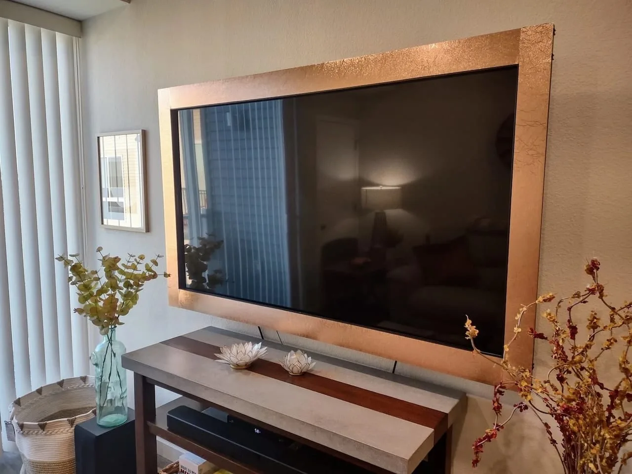 DIY Washi Tape Frame To Upgrade Your TV - Samsung "The Frame TV" Dupe 4 Washi Tape Frame rose gold tv frame tape