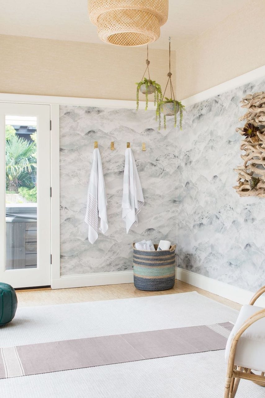 home meditation room corner peaceful wallpaper