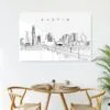Austin Texas Line Art Metal Print - Kitchen - Dark