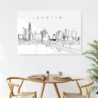 Austin Texas Line Art Metal Print - Kitchen - Dark
