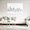 Austin Texas Line Art Metal Print - Living Room - Light