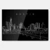 Austin Texas Line Art Metal Print Wall Art - Main - Dark