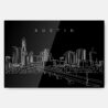 Austin Texas Line Art Metal Print Wall Art - Main - Dark