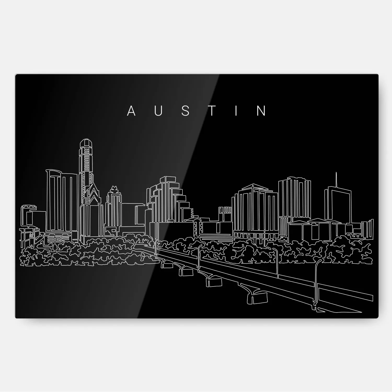 Austin Texas Line Art Metal Print