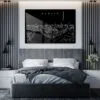 Berlin Line Art Metal Print - Bedroom - Dark