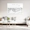 Berlin Line Art Metal Print - Living Room - Light