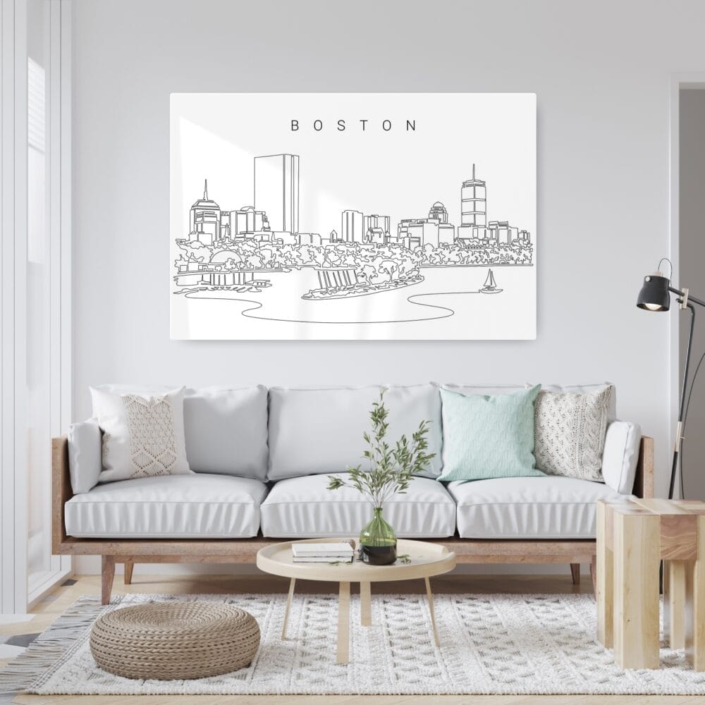 Boston Charles River Metal Print - Living ROom - Light Boston Charles River Metal Print - Living ROom - Light