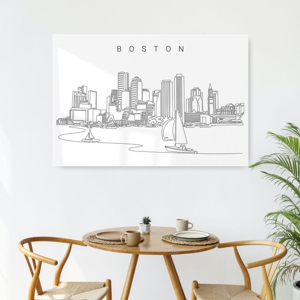 Boston Skyline Metal Print - Kitchen - Dark Boston Skyline Metal Print - Kitchen - Dark