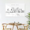 Boston Skyline Metal Print - Kitchen - Dark