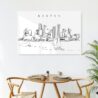Boston Skyline Metal Print - Kitchen - Dark