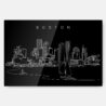 Boston Skyline Metal Print Wall Art - Dark