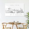 Brooklyn Bridge Line Art Metal Print - Kitchen - Dark