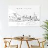 Brooklyn Bridge Line Art Metal Print - Kitchen - Dark