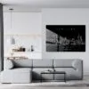 Brooklyn Bridge Line Art Metal Print - Living Room - Dark