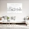 Brooklyn Bridge Line Art Metal Print - Living Room - Light