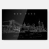 Brooklyn Bridge Line Art Metal Print Wall Art - Dark