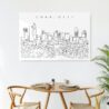 Charlotte NC Line Art Metal Print - Kitchen - Dark