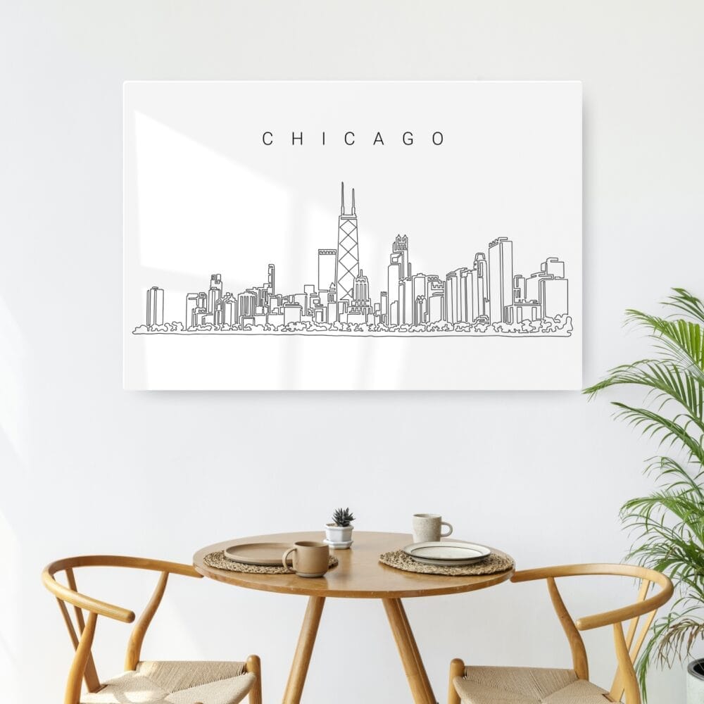 Chicago Skyline Metal Print - Kitchen - Dark Chicago Skyline Metal Print - Kitchen - Dark