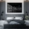 Cincinnati Line Art Metal Print - Bedroom - Dark