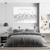 Cincinnati Line Art Metal Print - Bedroom - Light