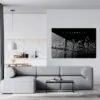 Cincinnati Line Art Metal Print - Living Room - Dark