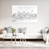 Cincinnati Line Art Metal Print - Living Room - Light