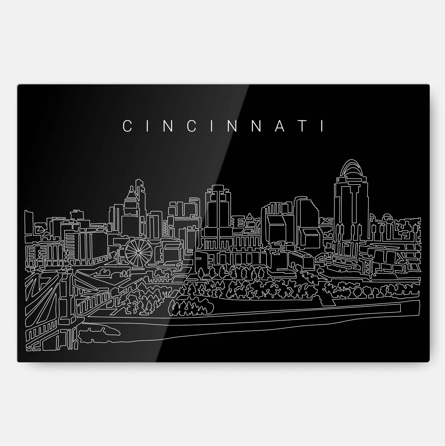 Cincinnati Line Art Metal Print
