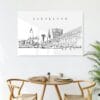 Cleveland Line Art Metal Print - Kitchen - Dark