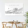 Cleveland Line Art Metal Print - Kitchen - Dark