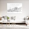 Cleveland Line Art Metal Print - Living Room - Light