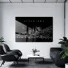 Cleveland Line Art Metal Print - Office - Dark