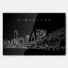 Cleveland Line Art Metal Print Wall Art - Main - Dark