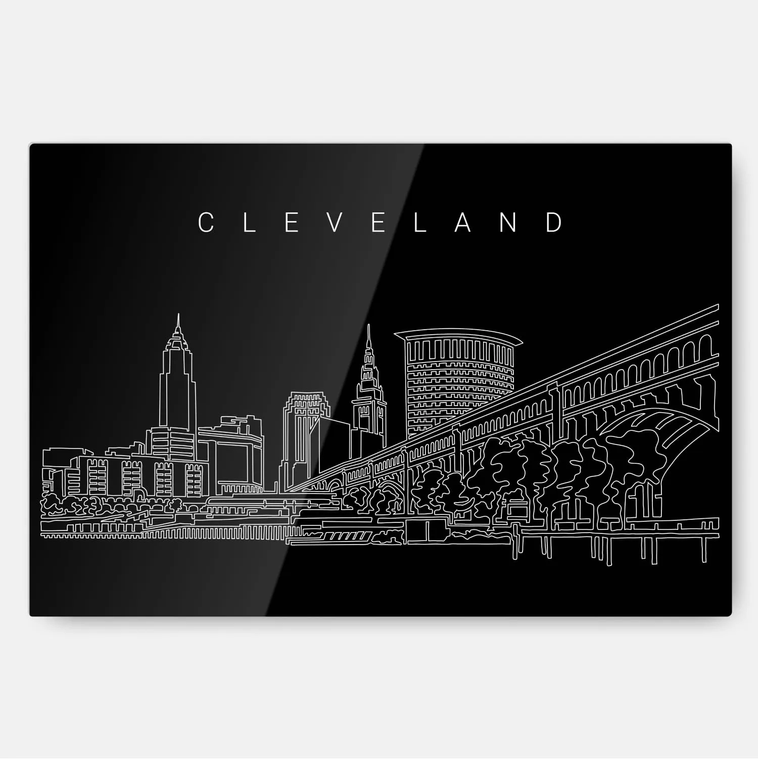 Cleveland Line Art Metal Print