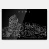 Colosseum Line Art Metal Print Wall Art - Main - Dark