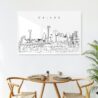 Dallas Texas Line Art Metal Print - Kitchen - Dark