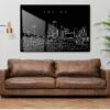 Dallas Texas Line Art Metal Print - Living ROom - Dark