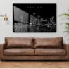 Dallas Texas Line Art Metal Print - Living ROom - Dark