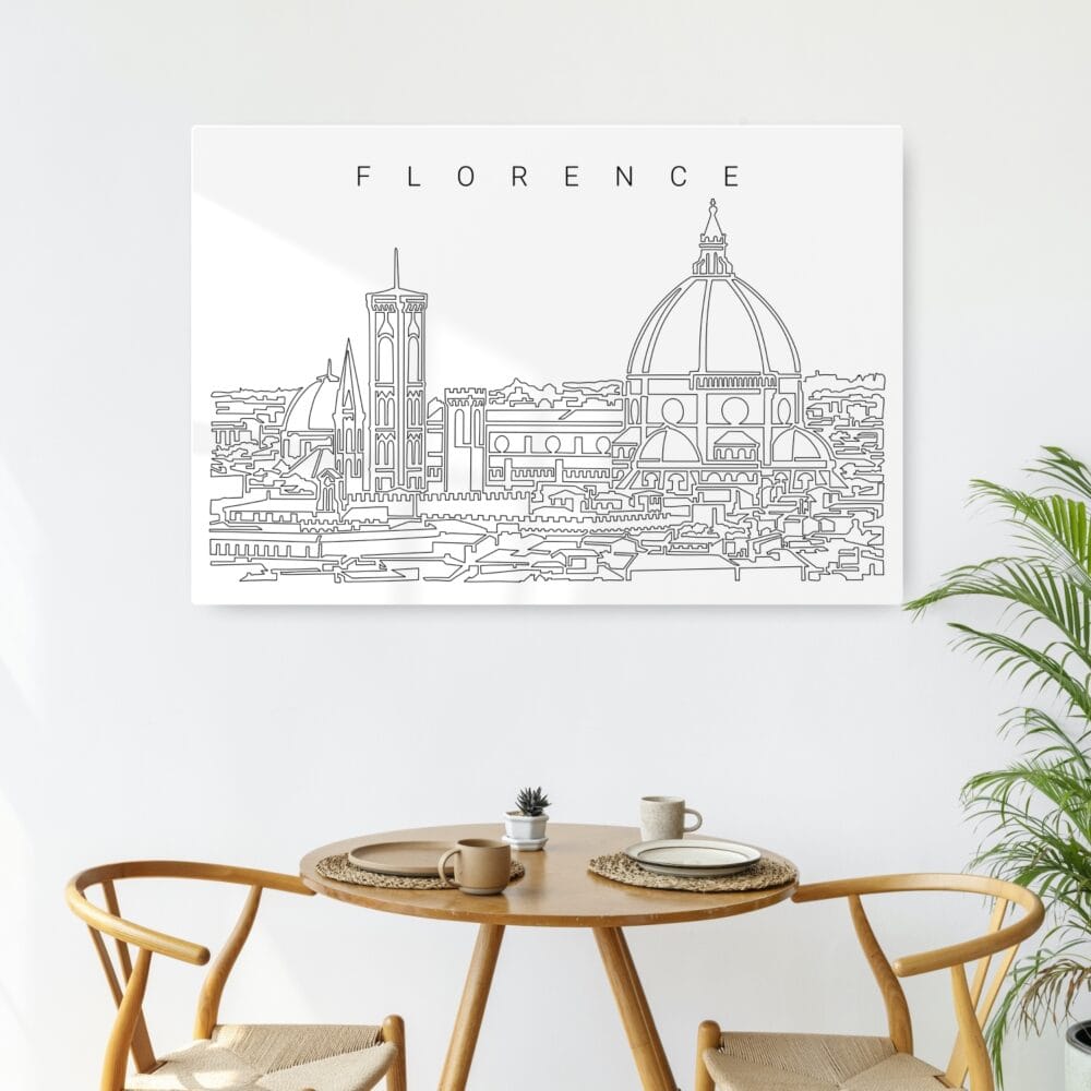 Florence Italy Skyline Art Metal Print - Kitchen - Dark Florence Italy Skyline Art Metal Print - Kitchen - Dark